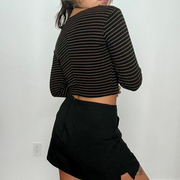Grunge striped top ribbed black - Picture 2 of 3